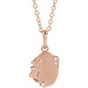14 Karat Rose Gold Natural Diamond Engravable Floral Necklace 0.025 CTW, 18 Inch - $1,277