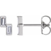 14K White 1/4 CTW Natural Diamond Two-Stone Stud Earrings