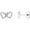 14K White 1/5 CTW Natural Diamond Interlocking Heart Earrings
