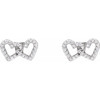 14K White 1/5 CTW Natural Diamond Interlocking Heart Earrings