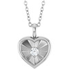 14 Karat White Gold Natural Diamond Heart Necklace 1/10 CT, 18 Inch - $1,069