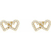 14K Yellow 1/5 CTW Natural Diamond Interlocking Heart Earrings