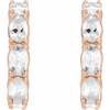 14 Karat Rose Gold Natural White Sapphire Hoop Earrings