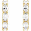14 Karat Yellow Gold Natural White Sapphire Hoop Earrings