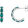 Sterling Silver Lab-Grown Alexandrite Hoop Earrings