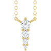 14K Yellow 1/8 CTW Natural Diamond Graduated 18" Necklace