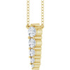 14 Karat Yellow Gold Natural Diamond Graduated Necklace 1/5 CTW, 18 Inch - $707