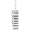 14 Karat White Gold Natural Diamond Graduated Necklace 1/8 CTW, 18 Inch - $558