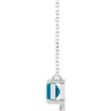 Sterling Silver Natural London Blue Topaz & .025 CTW Natural Diamond 18" Necklace
