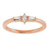 14K Rose 1/6 CTW Natural Diamond Semi-Set Stackable Ring