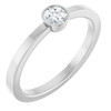 14K White 1/5 CT Natural Diamond Ring