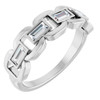 Sterling Silver Lab-Grown Moissanite Chain Link Ring
