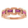 14K Rose Natural Pink Tourmaline Chain Link Ring