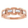 14K Rose Lab-Grown Moissanite Chain Link Ring
