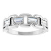 Platinum Lab-Grown Moissanite Chain Link Ring