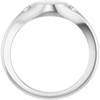 Platinum Engravable Natural White Sapphire Signet Ring