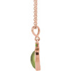 14 Karat Rose Gold 8x6 mm Natural Peridot 16-18" Necklace
