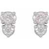 14K White 1/2 CTW Lab-Grown Diamond Two-Stone Earrings