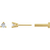 14K Yellow .03 CT Natural Diamond Press Fit Back Stud Earring