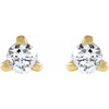 14K Yellow .03 CT Natural Diamond Press Fit Back Stud Earring