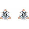 14K Rose 1/10 CT Natural Diamond Press Fit Back Stud Earring