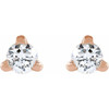 14K Rose .03 CT Natural Diamond Press Fit Back Stud Earring