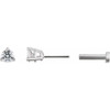 14K White 1/10 CT Natural Diamond Press Fit Back Stud Earring