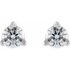 14K White 1/10 CT Natural Diamond Press Fit Back Stud Earring