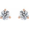 14K Rose 1/5 CT Natural Diamond Press Fit Back Stud Earring