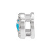 Sterling Silver Cabochon Natural Turquoise & .06 CTW Natural Diamond Halo-Style Pendant