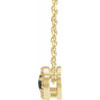 14 Karat Yellow Gold Cabochon Natural Black Onyx & .06 CTW Natural Diamond Halo-Style 16-18" Necklace
