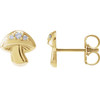 14K Yellow .05 CTW Natural Diamond Mushroom Earrings