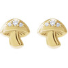 14K Yellow .05 CTW Natural Diamond Mushroom Earrings