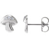 14K White .05 CTW Natural Diamond Mushroom Earrings