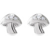 14K White .05 CTW Natural Diamond Mushroom Earrings