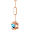 14K Rose Natural Aquamarine 16" Necklace