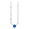 14K White Lab-Grown Blue Sapphire Bar 16" Necklace
