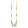 14K Yellow Natural Aquamarine Bar 16" Necklace