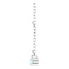 14K White Natural Aquamarine Bar 16" Necklace