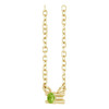 14K Yellow Natural Peridot Bar 16" Necklace