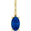 14K Yellow 5x3 mm Lab-Grown Blue Sapphire Charm/Pendant