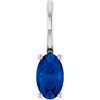 Platinum 5x3 mm Natural Blue Sapphire Charm/Pendant