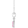 14K White Lab-Grown Pink Sapphire 16-18" Necklace