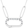14 Karat White Gold Natural Diamond Charm Necklace 0.08 CTW, 16 Inch - $1,708