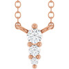 14K Rose .05 CTW Natural Diamond Graduated 18" Necklace