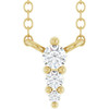 14 Karat Yellow Gold Natural Diamond Graduated Necklace 0.05 CTW, 18 Inch - $600