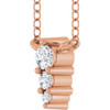 14K Rose .05 CTW Lab-Grown Diamond Graduated 18" Necklace