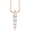 14 Karat Rose Gold Lab Grown Diamond Graduated Necklace 1/5 CTW, 18 Inch - $493