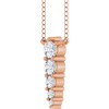 14 Karat Rose Gold Lab Grown Diamond Graduated Necklace 1/5 CTW, 18 Inch - $493