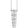 14 Karat White Gold Lab Grown Diamond Graduated Necklace 1/5 CTW, 18 Inch - $686